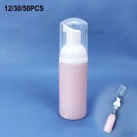 12/30/50PCS Pink Empty Plastic Foamer Pump Bottle Cosmetic Eyelash Bottle Soap Dispenser Foam bottle Lashes Cleanser wholesale Travel Size Bottles Con