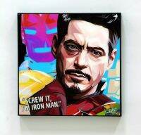 สติกเกอร์ติดผนังโปสเตอร์คำพูด Tony Stark การวาดรูปภาพกรอบศิลปะป๊อป