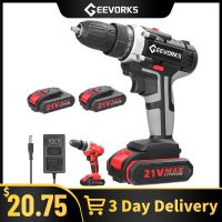 21V Cordless Electric Screwdriver Impact Drill 3-In-1 Electric Drill For Wallworking/Woodworking Power Tools Hammer Drill