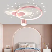 [COD] modern childrens room lights minimalist bedroom ceiling warm romantic love pink girl home owner lamps