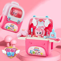 매우엽다다다 Girl Pretend Makeup Set Play House Toy Backpack Storage With 18 Pcs Doll Accessories Role Play Christmas Gisfts For Girls