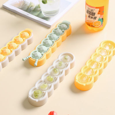 6 Grid Silicone With Lid Homemade Cocktails Freezer Tray Caterpillar Shape Ice Cube Mold Ice Ball Ice Maker
