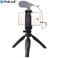 Puluz Desk Plastic Tripod ที่ยึดด้วยแคลมป์โทรศัพท์และการปรับหัวขาตั้งสำหรับสมาร์ทโฟน (สีดำ) (Private label)