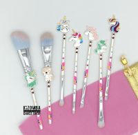 ชุดแปรงแต่งหน้า ยูนิคอร์น เซต 7 ชิ้น พร้อมกระเป๋าผ้ากำมะหยี่สีชมพู 7pcs/set Unicorn Makeup Brushes Set