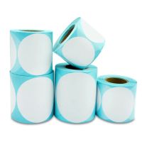 1 Roll White Round Stickers Direct Thermal Label Roll Packing Self-Adhesive Seal Label Sticker Office Supplies Stickers  Labels