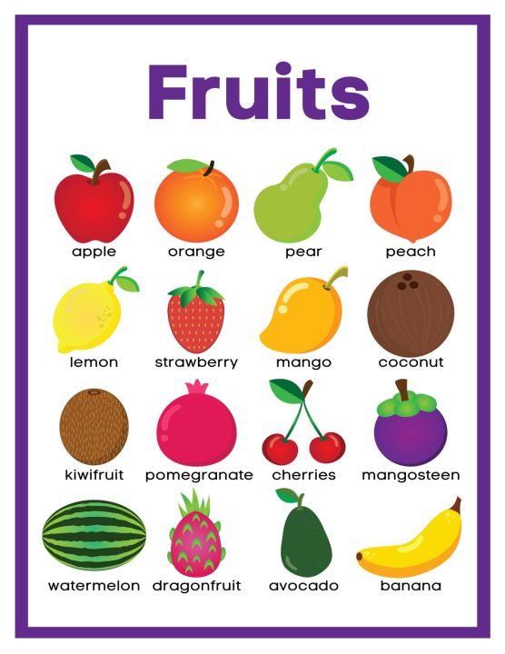 FRUITS CHART LAMINATED A4 SIZE | Lazada PH