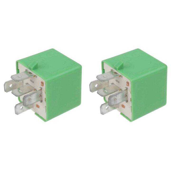 2X 12V 35A 5 Pins Cooling Radiator Fan Relay Green 6547TX for Peugeot 206 207 306 307 406 407