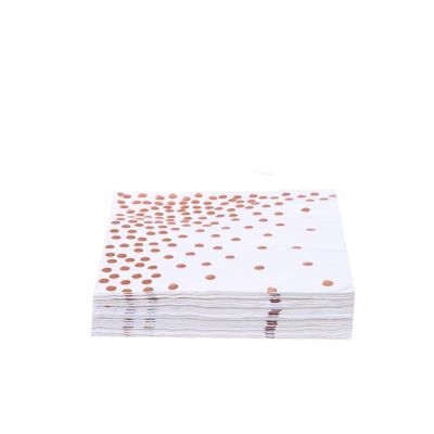 20 PCS Rose Gold Polka Dots Napkins Paper Disposable Tableware Party Decorations Supplies Wedding Birthday Baby Shower