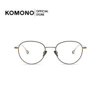 KOMONO Mika [TITANIUM] Gold Glossy Black กรอบแว่นไทเทเนี่ยมน้ำหนักเบา ทรงกลม สีดำทอง