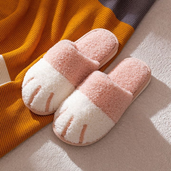 comwarm-winter-warm-plush-slippers-cute-cat-paw-designer-house-women-fur-slippers-floor-mute-bedroom-lovers-indoor-fluffy-shoes