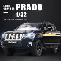 1:32 TOYOTA LAND CRUISER PRADO โลหะผสมรถของเล่นจำลองสูงดึงกลับเสียงสำหรับเด็กวันเกิดของขวัญ