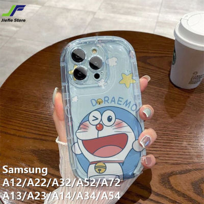 JieFie เคสนิ่มกันตกแบบใสสำหรับ Samsung Galaxy A12 / A22 / A32 / A52 / A72 / A13 / A23 / A14 / A34/A54เคสโทรศัพท์คู่ลายการ์ตูนโดราเอมอนน่ารักเคสโทรศัพท์