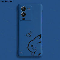 NORVIK ภาพยนตร์การ์ตูนน่ารักเคสโทรศัพท์สีฟ้าไร้ขอบสำหรับ Vivo V29 V27 V27e Y78 Y36 Y27 IQOO Z7 Z7X 11 X90 Y16 V25 Pro V23 N11-2 V23e X70 Y72 Y52 V20 Y17 Y12 Y15 Pro 5G เคส X80