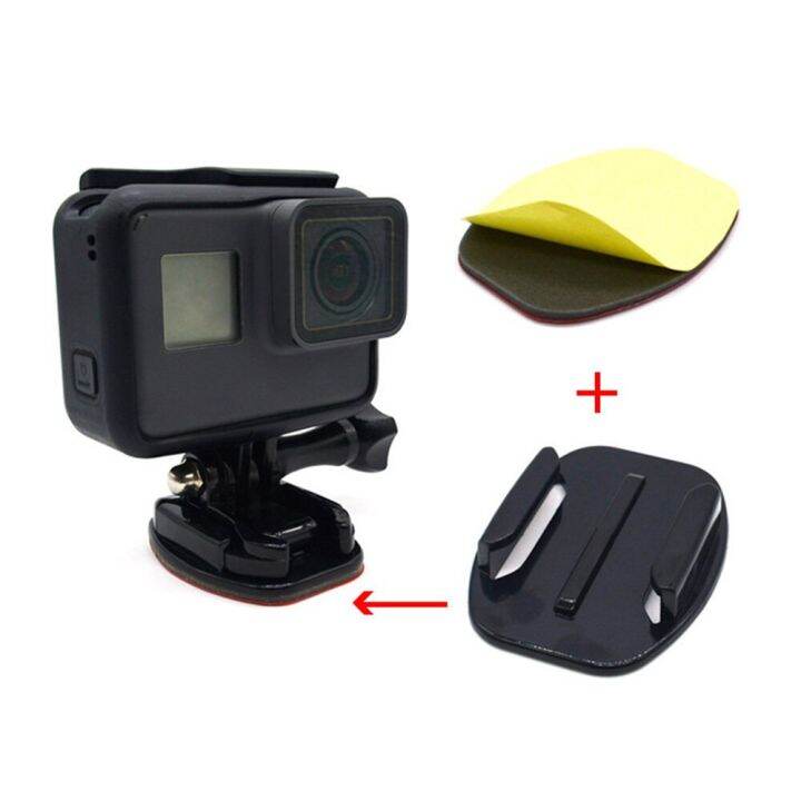 เม้าท์ติดตั้งสำหรับกล้อง-gopro-ติดแน่น7-6-5-4-3โค้งแบนแผ่นเหนียวสำหรับ-go-pro-เสี่ยวหมี-yi-sjcam-บอร์ดหมวกกันน็อคกล้องการกระทำรถ