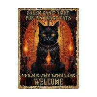 【YP】 1pc Salem Sanctuary Gothic Metal Sign8 X 12 Inch Outdoor Decor Yard  Gifts Lovers