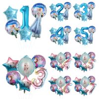 【DT】hot！ 1set Frozen Foil Balloons Set Gradient Number Balls 1 2 3 4 5 6 7 8 9th Birthday Decoration