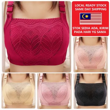 KL READY STOCK COLI BERDAWAI/BESI Plus Size Bra 38D to 50DE Thin Cup Lace  Breathable Push Up Side Adjustable with Wired B0072