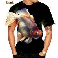 Summer New Creative Goldfish 3D Printed T-shirt Men/Womens Retro Hipster Sublimation Fish Short Sleeve Tops Tees