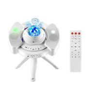 4 in 1 Galaxy Projector LED Night Light with Dual Stereo Music Speaker Timer Star Sky Light for Room Decoration