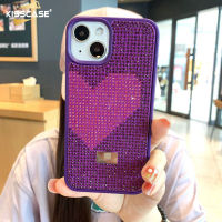 KISSCASE เคสเพชรสุดหรูลาย Love แบบไล่ระดับสีติดเพชรสำหรับ IPhone 14 13 12 11 Pro Max