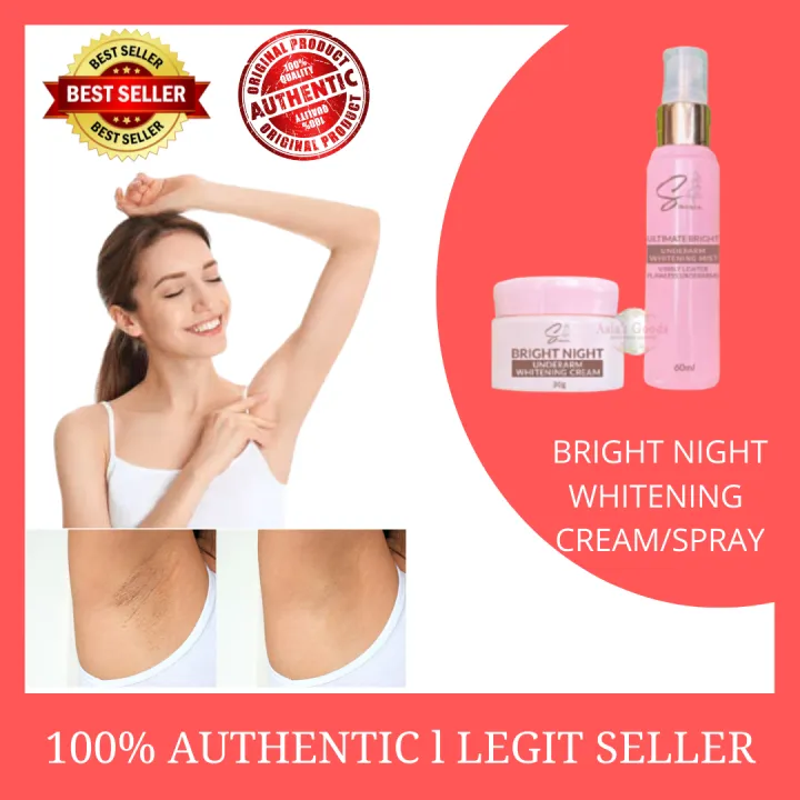 ORIGINAL Bright Night Underarm whitening Cream and Mist effective whitening set deocream armpit whitening 24 hour ORIGINAL Bright Night Underarm whitening Cream and Mist effective whitening set deocream armpit whitening 24 hour