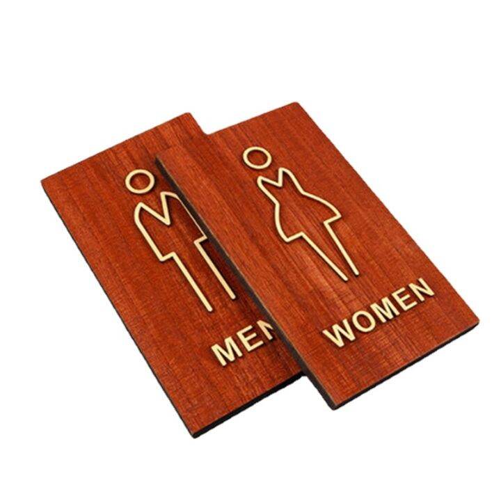 Custom Wood Toilet Sign Acrylic Number Wc Door Sign Washroom Signage