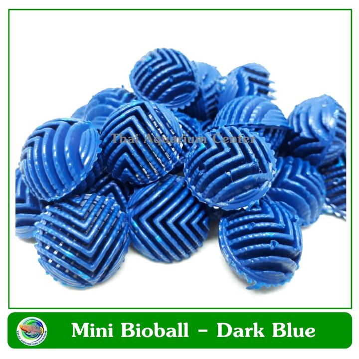 Mini Bioball  ไบโอบอลลูกเล็ก สีน้ำเงิน 100 ลูก สำหรับช่องกรองน้ำขนาดเล็ก, กรองในตู้, กรองบนตู้