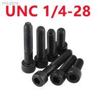 10PCS 1/4-28 UNC Grade 12.9 Allen Socket Head Screw American Standard Round Hexagon Socket Head Cap Screws Hex Socket Screw