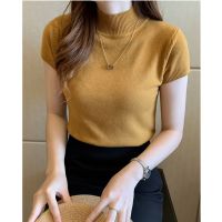 SK179 -MSIA Ready Stock Women Knitted Top Women Top 半高领半袖针织衫