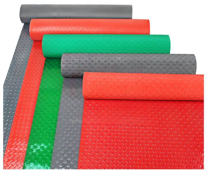 Anti Slip PVC Rubber Floor Mat, Round Studs Shape, Red Water Proof,  non-slip rubber plastic carpet kitchen corridor stairs water-resistant and  flame-retardant from