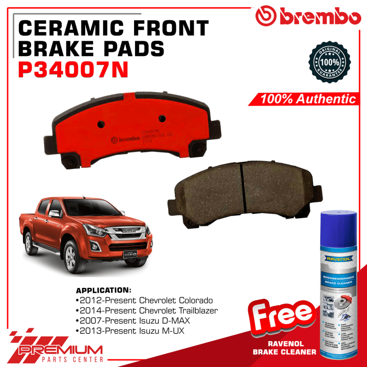 Brembo P34007N Front Brake Pads Ceramic for Isuzu Dmax 2007 Present
