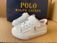 Ralphˉ Laurenˉ 2023 platinum and leopard print cloth buckle comfortable sneakers for boys and girls white shoes