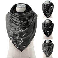 【Hot Sale】embellishembellishผ้าพันคอสตรีฮาโลวีน Hijabs FemaleRetropurpose ShawlScarfs Hallobufand