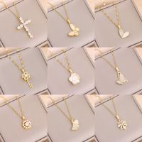 Stainless Steel Necklace Women New Stainless Steel Necklace Women Zircon - New Cute - Aliexpress