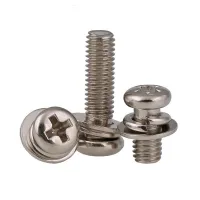 M5 M6 Phillips Pan Head Screws Sping/Flat Washer Sems - Ni Plated Steel