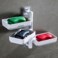 Multi Layer Suction Cup Soap Dish With Drain Water Mobile Space Saving Bathroom Soap Holder For Storage Container Dishes Box Soap Dishes