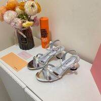 MIUMIUˉNew Glass Wine Sandals With High Heel Shoes Fashion Open Finger Sexy Eco