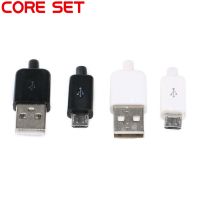 10PCS DIY Micro USB 2.0 Male Plug Connectors Kit w/ Covers Black White 5P Data Line Accessories Interface 4/3 In 1 Welding 5 PIN