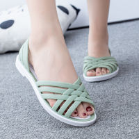 2022 Hot Summer Women Shoes Peep Toe Stappy Women Sandals New Candy Color Beach Valentine Rainbow Clogs Jelly Shoes Woman Flats