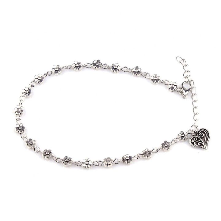 new-fashion-foot-chain-tibetan-silver-hollow-plum-flowers-heart-shaped-anklet-for-women