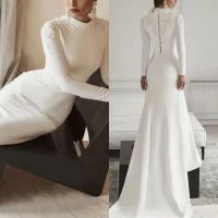 ชุด ชุดแต่งงานมุสลิมแขนยาว dinner dress long sleeve dress maxi bridal dress H280 ชุด แต่งงาน