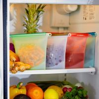 Silicone fresh-keeping bag reusable high temperature resistant silicone sealing bag storage bag refrigerator freezer food bag Cases Covers