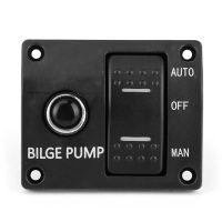 12V 24V 3-Way Bilge Pump Switch Panel Auto/Off/Manual 12V 24V with LED Indicator Built-In 15A Circuit Breaker Aluminum New