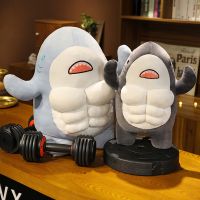 45/60Cm Cute Worked Out Shark Plush Toys Stuffed Mr Muscle Animal Pillow Appease Cushion Doll Gifts For Kids Children Girls