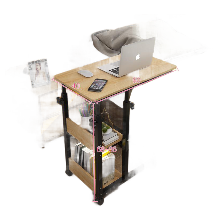 ⊙ Lifting movable bedside table home laptop desk bedroom lazy table bed desk simple small table
