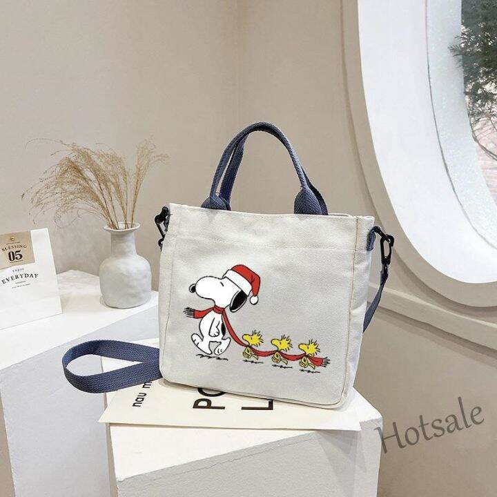 hot-sale-c16-snoopy-crossbody-bag-cute-tote-bag-shoulder-bag-canvas-bag-student-bag-shopping-bag