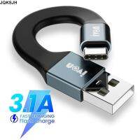 JQKSJH พวงกุญแจแบบสั้นพิเศษมีความยืดหยุ่น3.1A USB สูงสุดสายข้อมูลประเภท Micro-C เพื่อ USB สายชาร์จที่รวดเร็ว