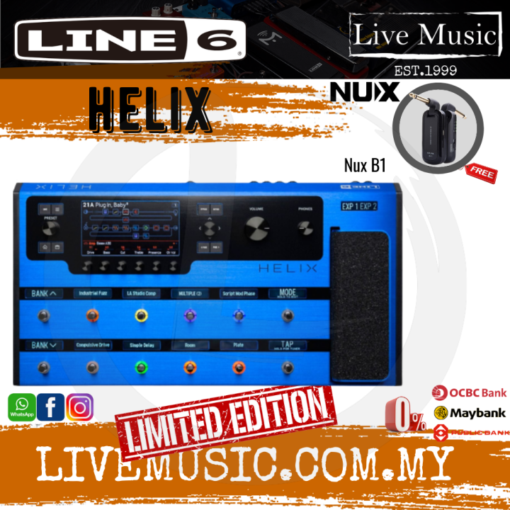 Line 6 Helix Limited-Edition Blue Multi-Effects Guitar Pedal with