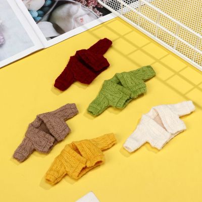 Doll Handmade Multicolored Mini Knitted Sweater Cardigans For OB11 Dolls Accessories Tops Casual Dress Clothes for 1/11 1/12 Do