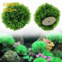 EQUOMT ลูกบอลหญ้าพืชใต้น้ำเทียมตกแต่งตู้ปลาลูกบอลสาหร่ายเครื่องประดับตู้ปลา